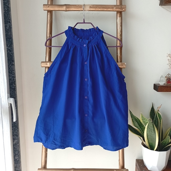 no tags Tops - Cobalt Blue Elegant Top